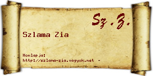 Szlama Zia névjegykártya